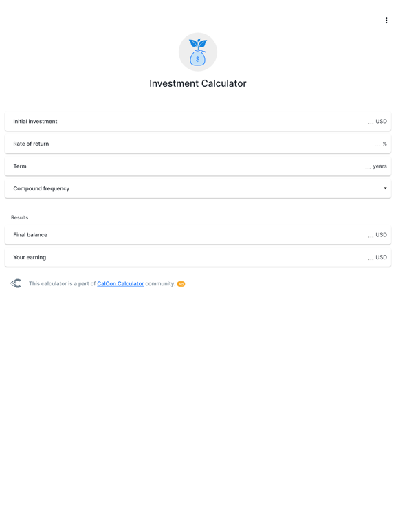 Investment Calculator - CalCon