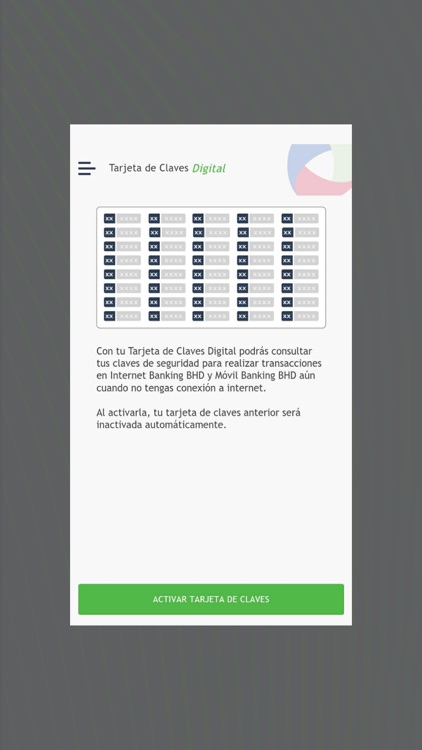 Tarjeta de Claves Digital BHD