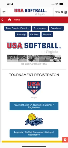 Game screenshot USA Softball of VA apk