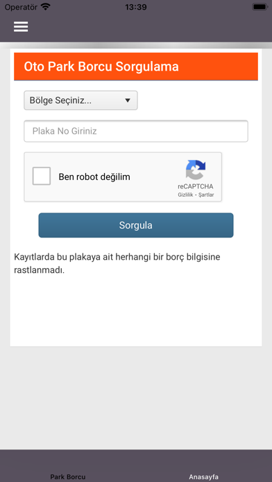 Park Borcu Sorgulama Screenshot