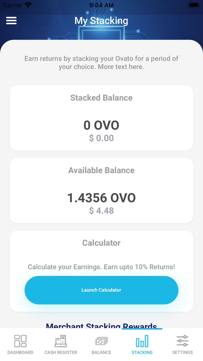 Ovato Merchant Wallet