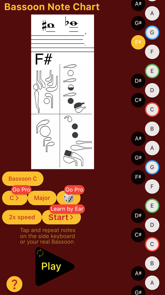 #3. Bassoon Note Chart (iOS) 由: Oleg Sokolov