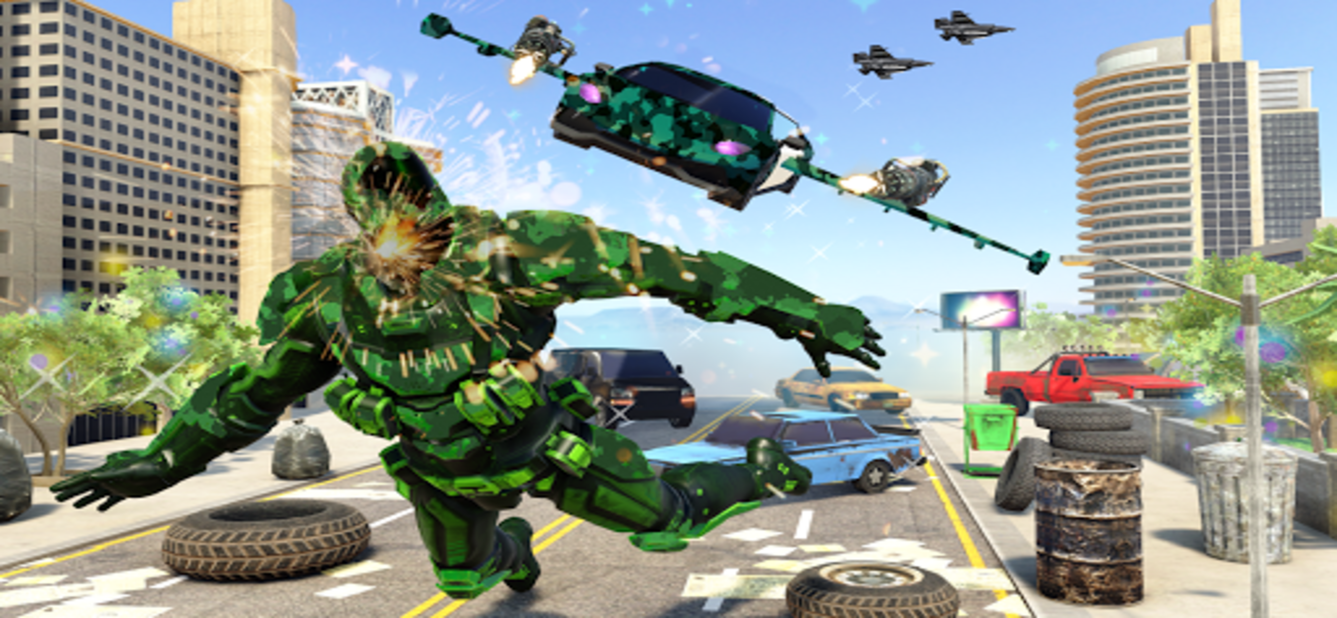 Flying Limo Car Robot: Flying