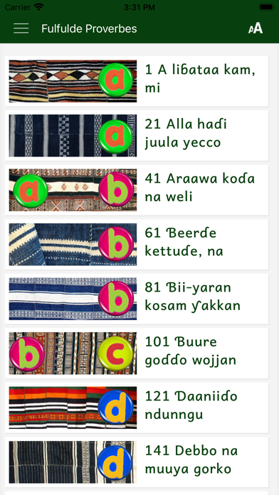 Fulfulde Proverbes Screenshot