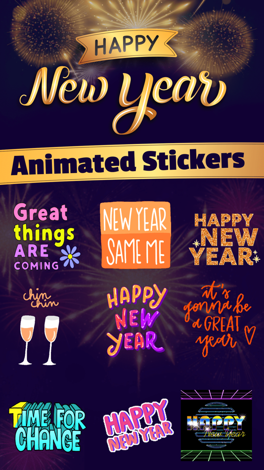 Happy New Year With Stickers - 1.2 - (iOS)