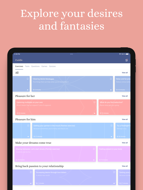 Cuddle: Couples & Relationship iPad screenshot 5 - Health & Fitness app
