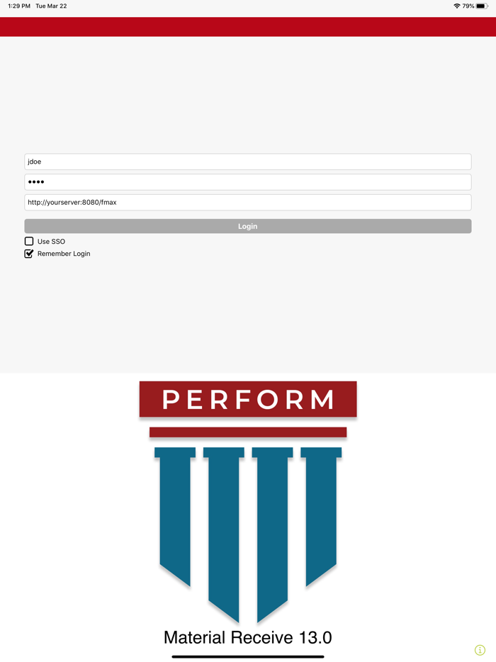 Perform 13.0 Material Receive