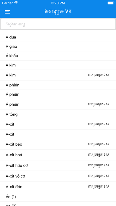 VK Dictionary Screenshot