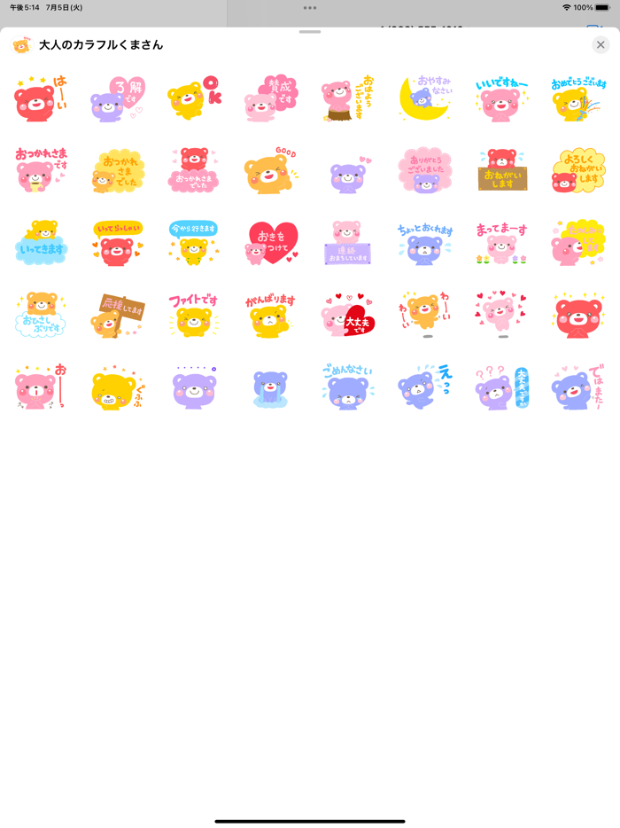 目に優しい大人のカラフルくまさん