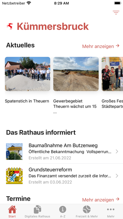 Rathaus App Kümmersbruck Screenshot