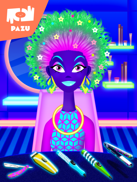 Girls Hair Salon Glow iPad screenshot 5 - Games app