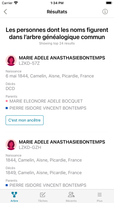 Screenshot #2 pour FamilySearch Arbre