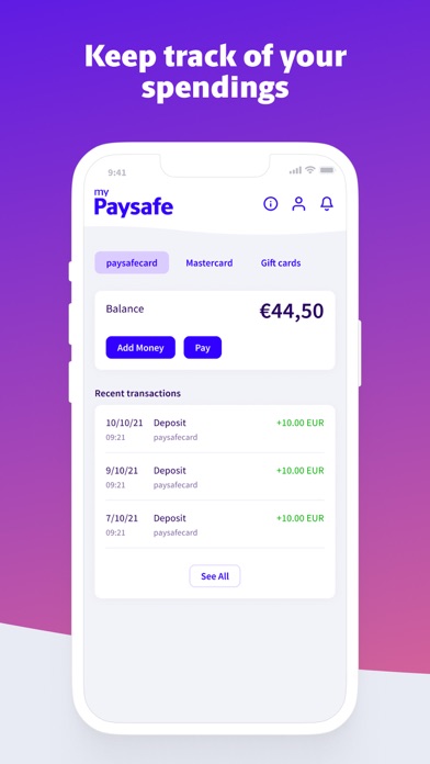 paysafecard - prepaid payments Screenshot