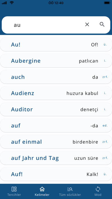 German Turkish Dictionary DeTr Screenshot