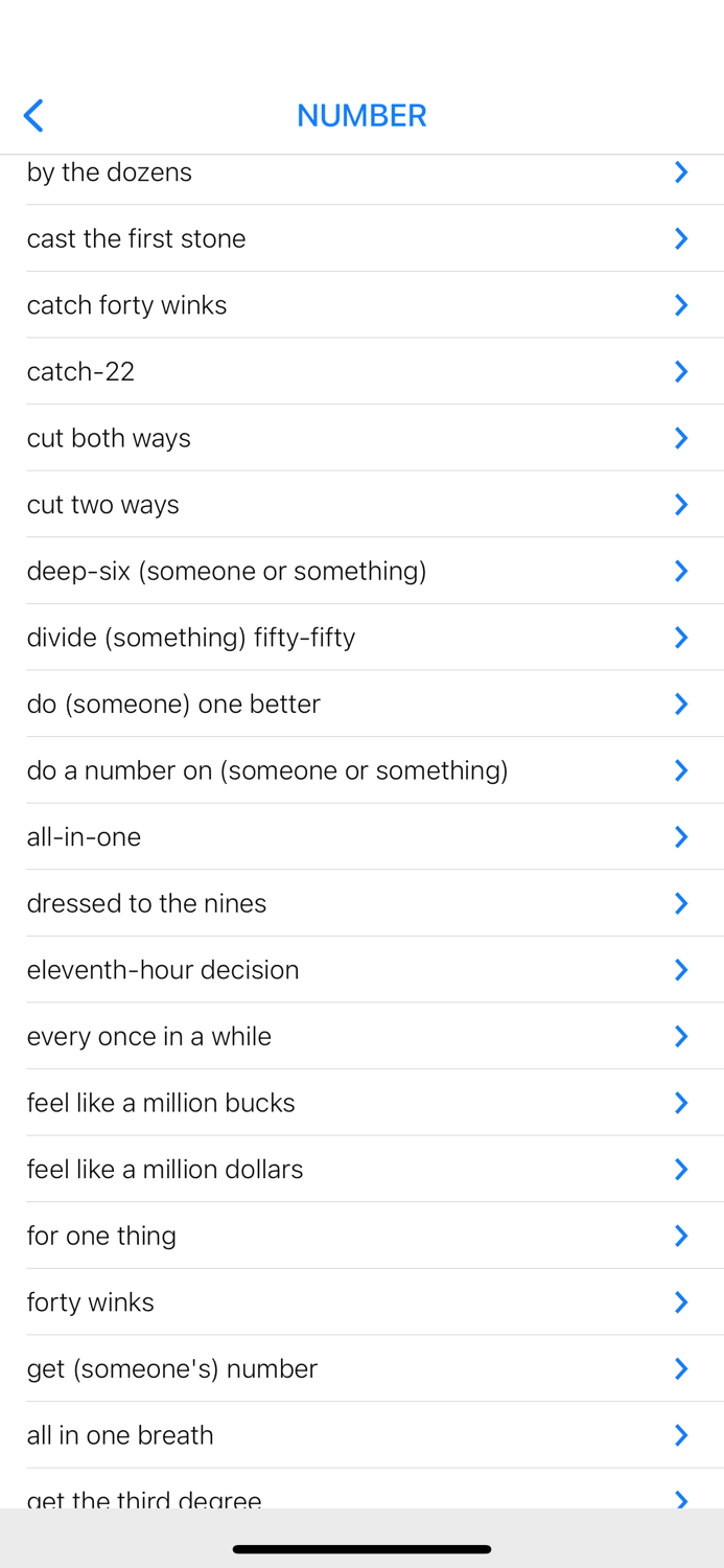 Number and Color idioms