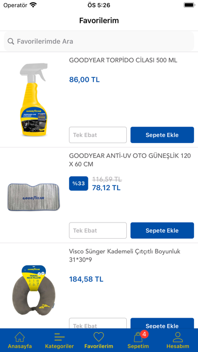 Goodyear Oto Aksesuar Screenshot