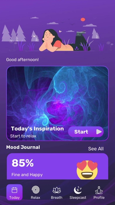 Stress Relief & Meditation App Screenshot