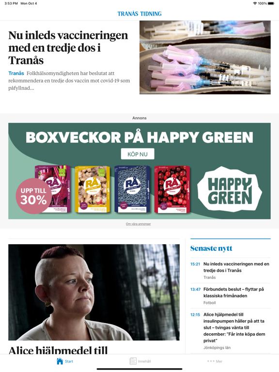 Screenshot #4 pour Tranås Tidning Nyhetsapp