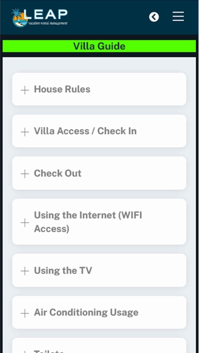 Leap Vacation Rental Mgmt Screenshot