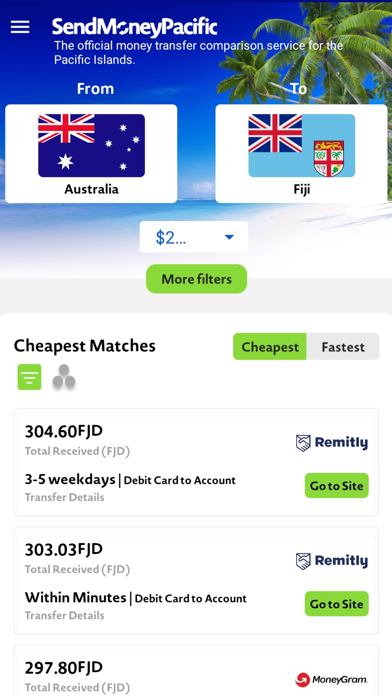 Send Money Pacific Screenshot
