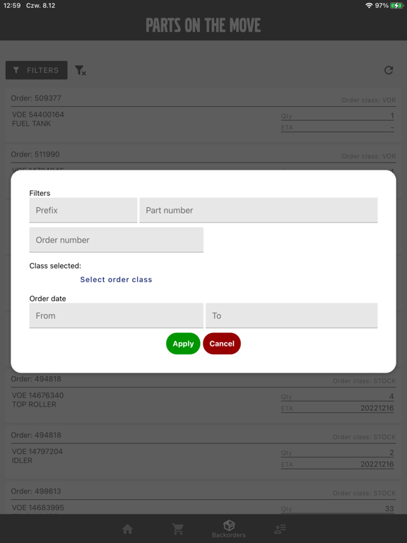 Parts On The Move iPad screenshot 6 - Business app