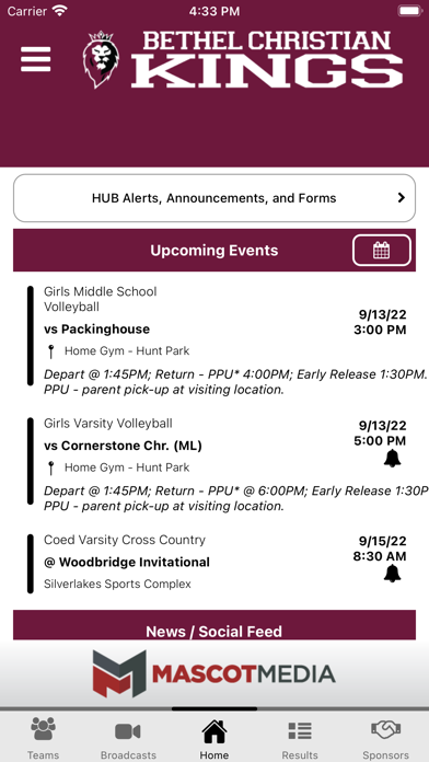 Bethel Christian Athletics Screenshot