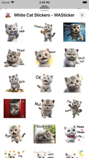 white cat stickers - wasticker iphone screenshot 4