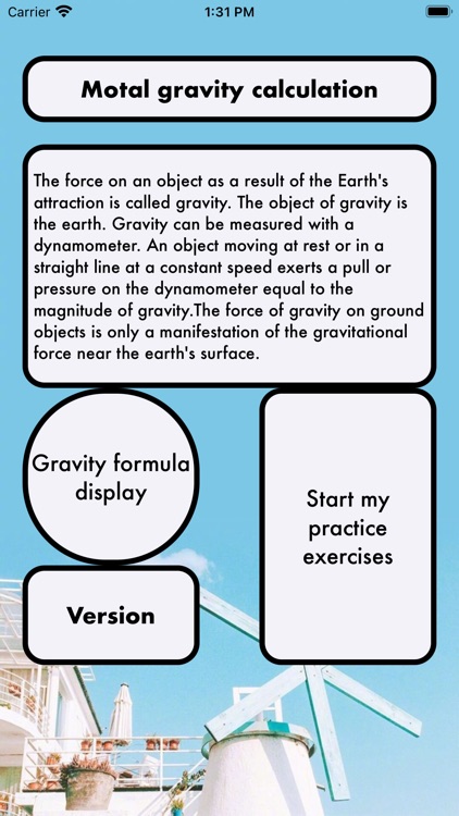 Motal gravity calculation