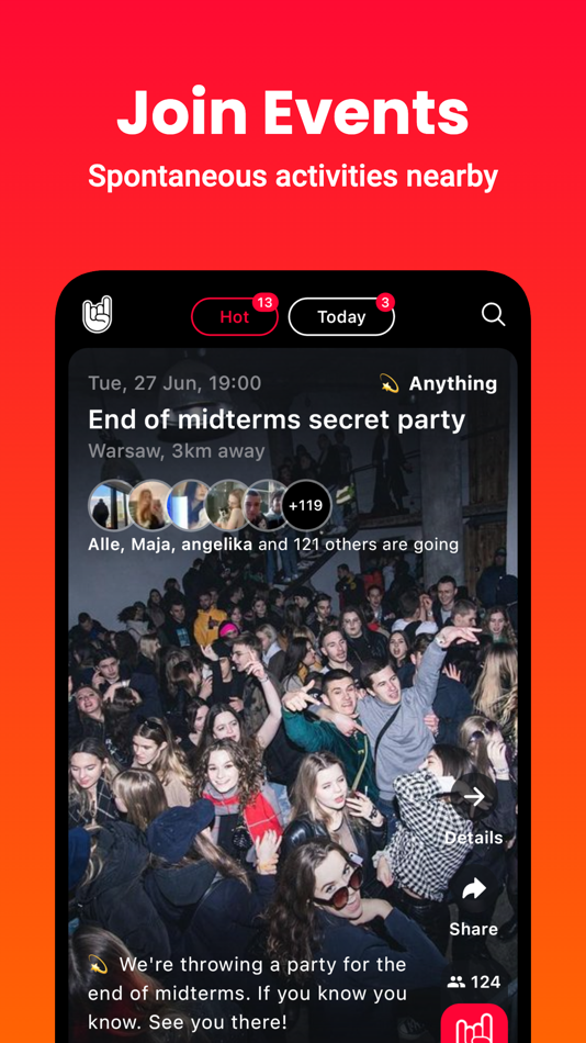 #1. Vybe - The Going Out App (iOS) Podle: Mateusz Rebacz