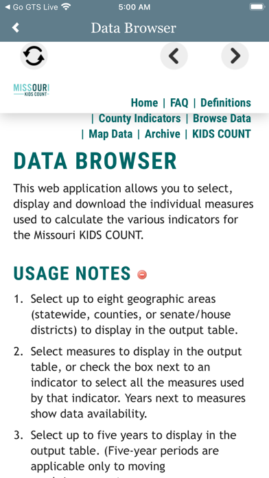 Missouri KIDS COUNT App Screenshot
