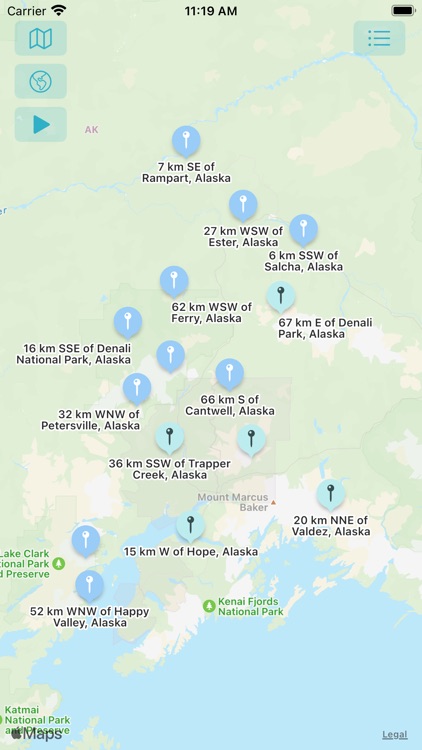 Recent Earthquakes