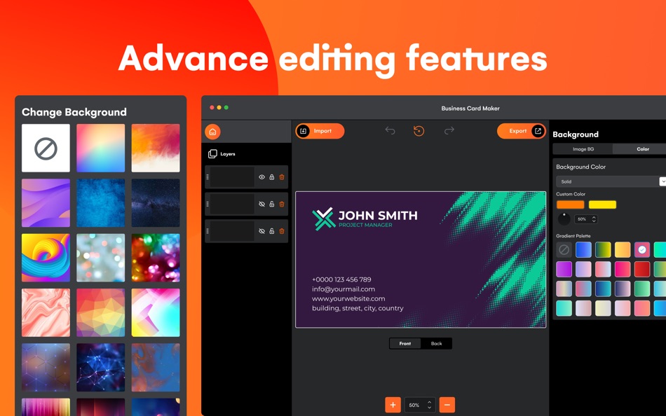 #3. Business Card Maker - Template (macOS) Podle: Tausif Akram