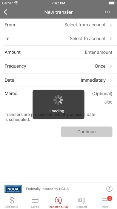 Premier Financial Credit Union Screenshot
