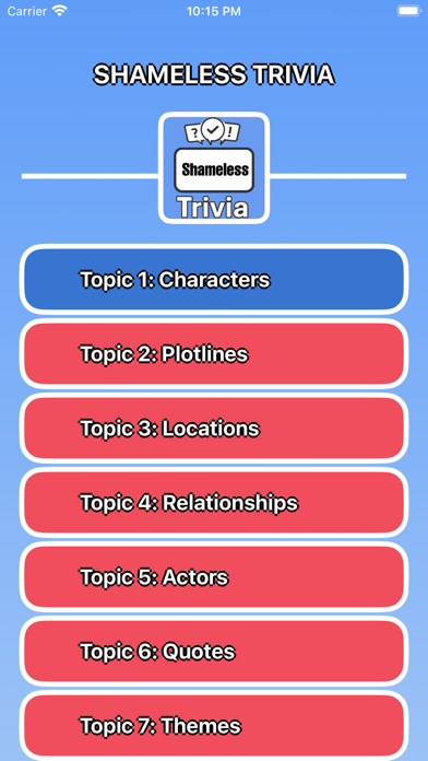 Shameless Trivia Screenshot