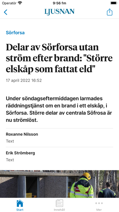 Ljusnan Nyhetsapp Screenshot