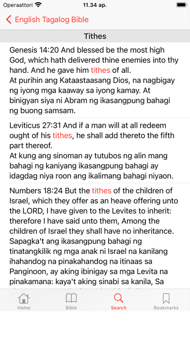 English - Tagalog Bible Screenshot