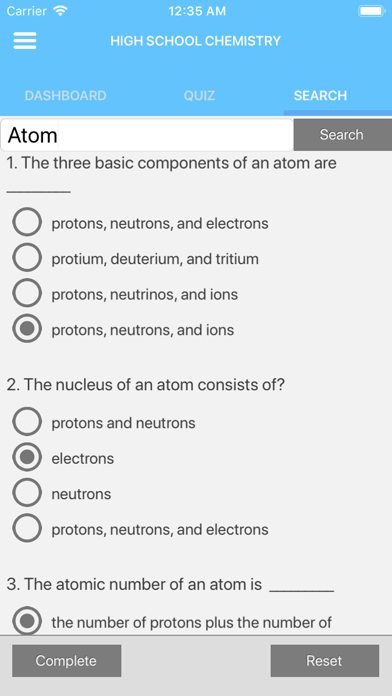 High School Chemistry Screenshot