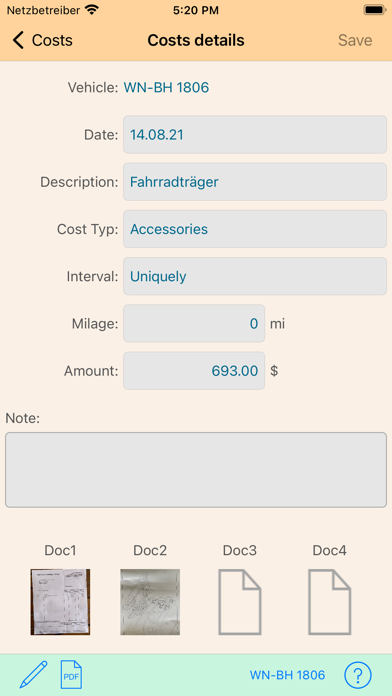 HB-Spritverbrauch Screenshot