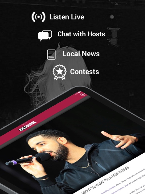 105.1 The Block (WALJ) iPad screenshot 1 - Music app