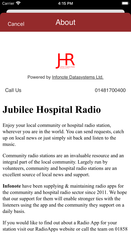 Jubilee Hospital Radio - 2.66 - (iOS)