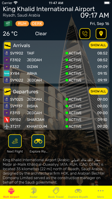 King Khalid Airport (RUH) Info Screenshot