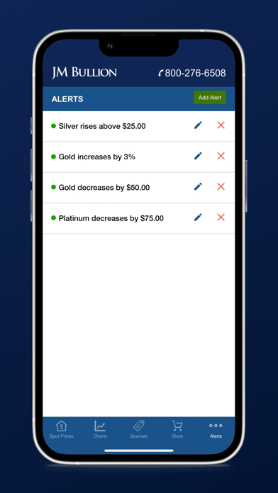 Gold & Silver Spot JM Bullion Screenshot