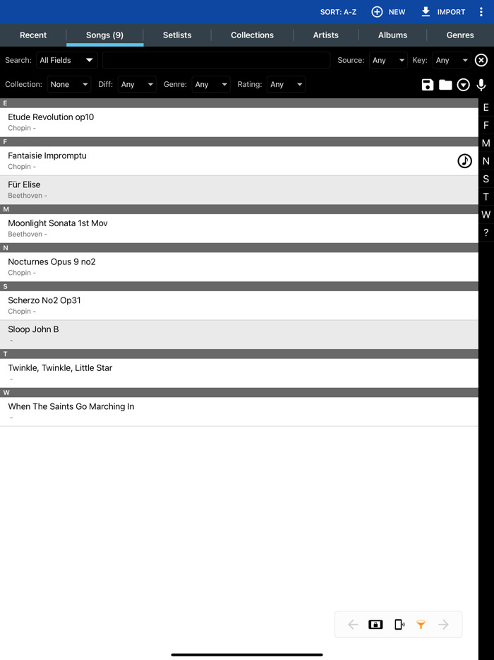 MobileSheets for iPad