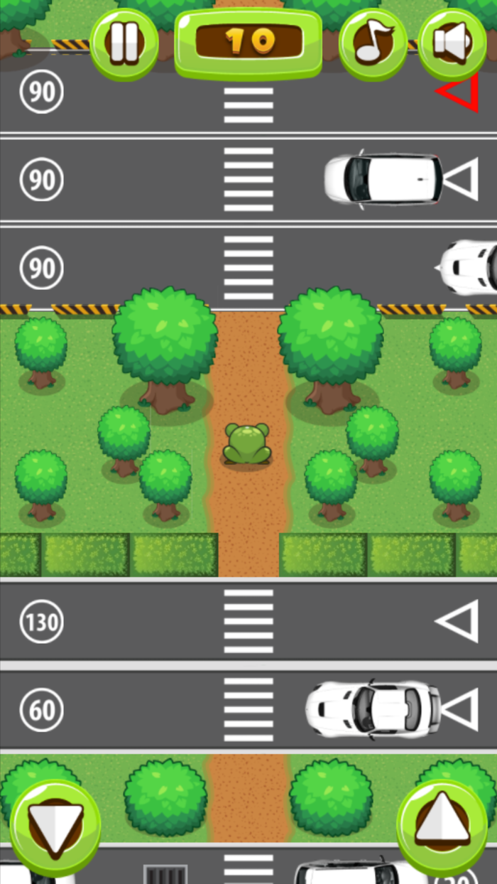 Froggy cross the road