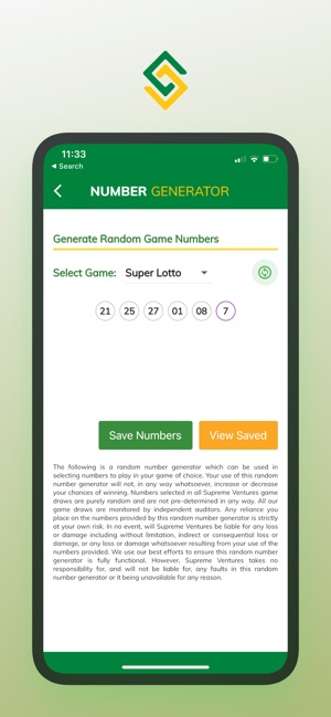 Super lotto sales number generator