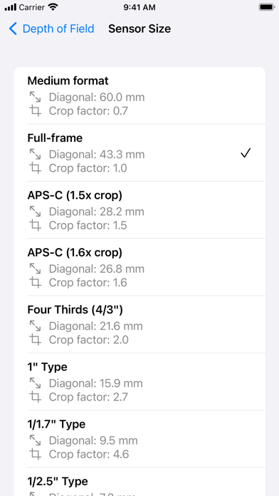 Screenshot #3 pour Depth of Field Estimator