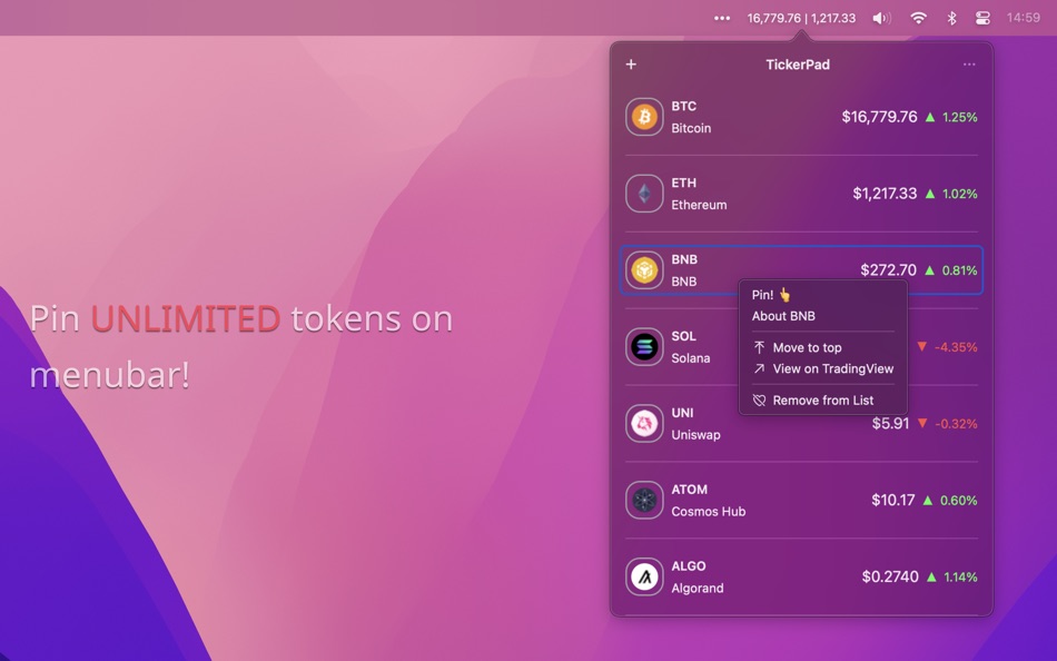 #2. TickerPad (macOS) 由: 惠文 林