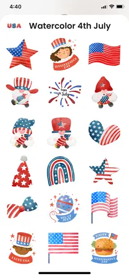 Game screenshot Watercolor 4th July Stickers apk