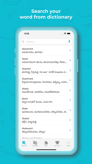 Telugu Dictionary + Translator Screenshot