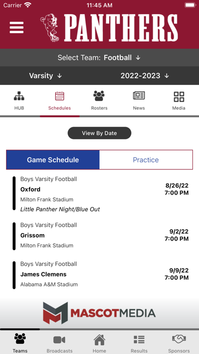 Huntsville Panthers Athletics Screenshot